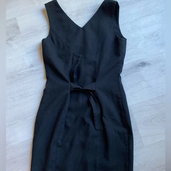 Vintage BP wool blend black midi front button up dress size‎ 3 - Picture 3 of 6